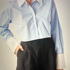 Women's Blue Button Down Shirt